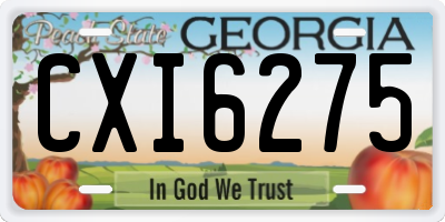 GA license plate CXI6275