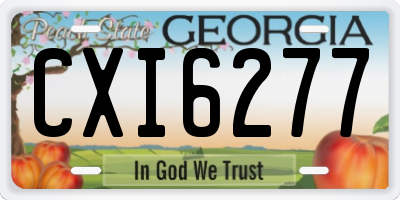 GA license plate CXI6277