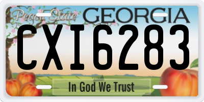 GA license plate CXI6283