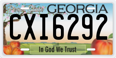 GA license plate CXI6292