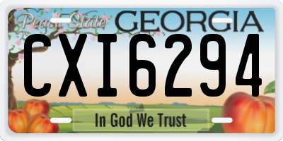 GA license plate CXI6294