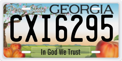 GA license plate CXI6295