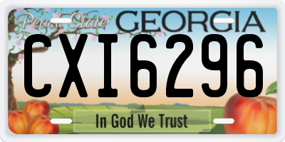 GA license plate CXI6296