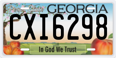 GA license plate CXI6298