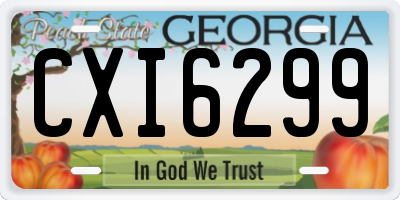 GA license plate CXI6299