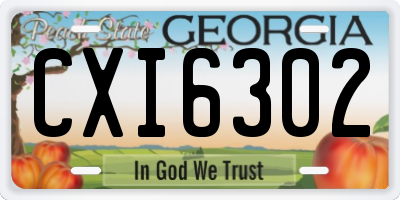 GA license plate CXI6302