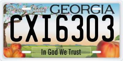 GA license plate CXI6303
