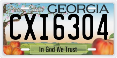 GA license plate CXI6304