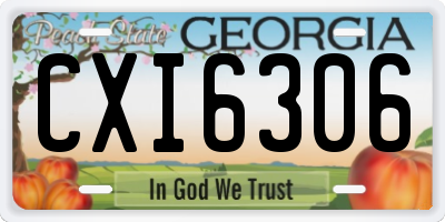 GA license plate CXI6306