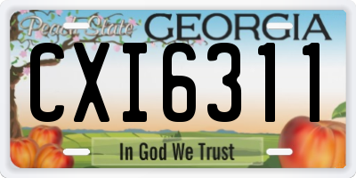 GA license plate CXI6311