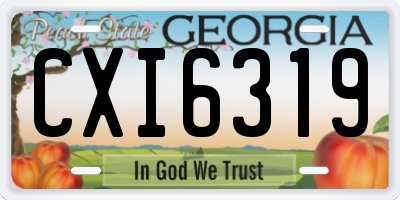 GA license plate CXI6319