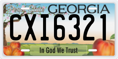 GA license plate CXI6321