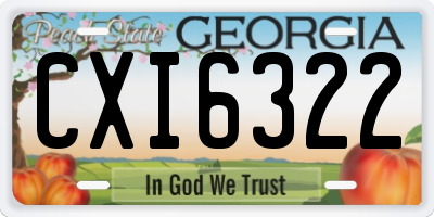 GA license plate CXI6322