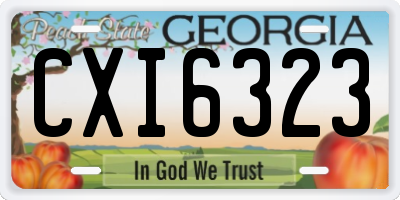 GA license plate CXI6323