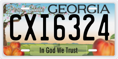 GA license plate CXI6324