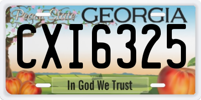 GA license plate CXI6325