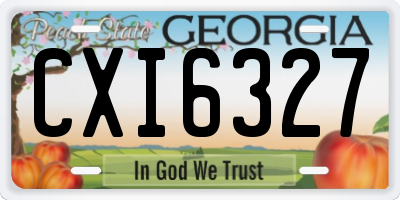 GA license plate CXI6327