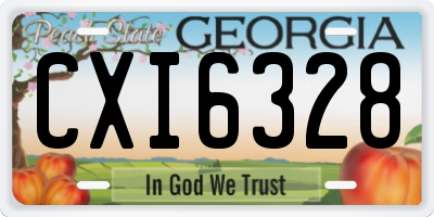 GA license plate CXI6328