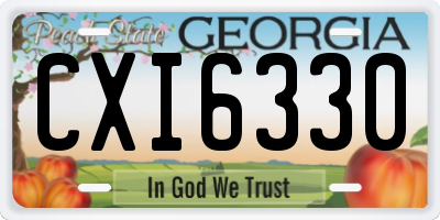 GA license plate CXI6330