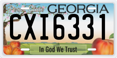 GA license plate CXI6331