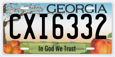 GA license plate CXI6332