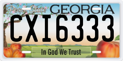 GA license plate CXI6333