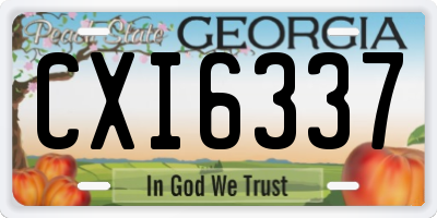 GA license plate CXI6337