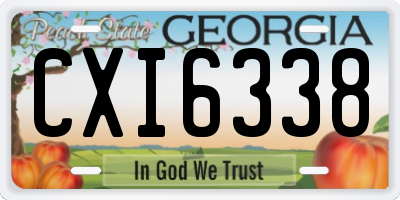 GA license plate CXI6338
