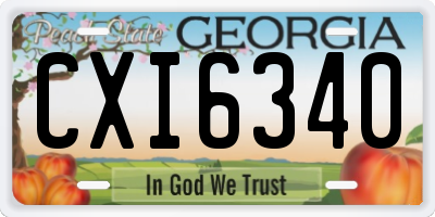 GA license plate CXI6340
