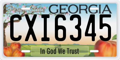 GA license plate CXI6345