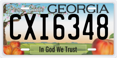 GA license plate CXI6348