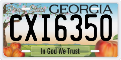GA license plate CXI6350