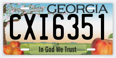GA license plate CXI6351