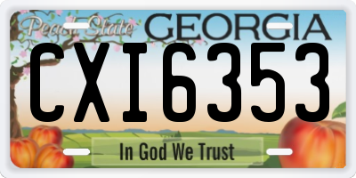 GA license plate CXI6353