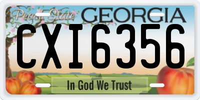 GA license plate CXI6356