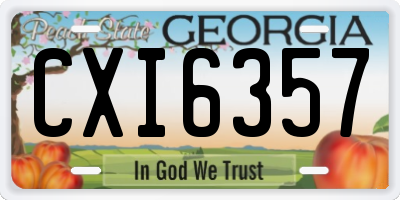 GA license plate CXI6357