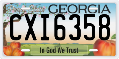 GA license plate CXI6358