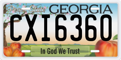 GA license plate CXI6360
