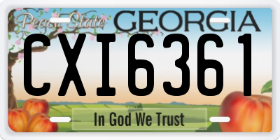 GA license plate CXI6361