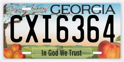 GA license plate CXI6364