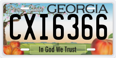 GA license plate CXI6366