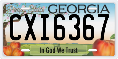 GA license plate CXI6367