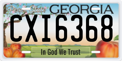 GA license plate CXI6368