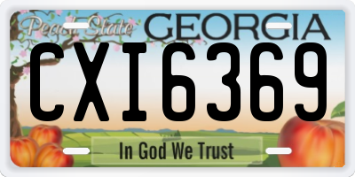 GA license plate CXI6369