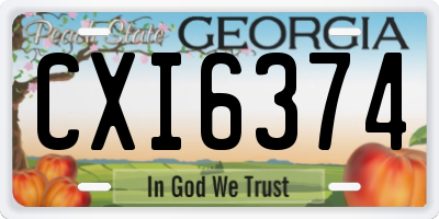GA license plate CXI6374
