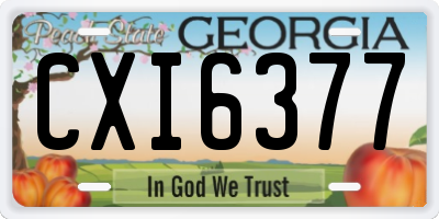 GA license plate CXI6377