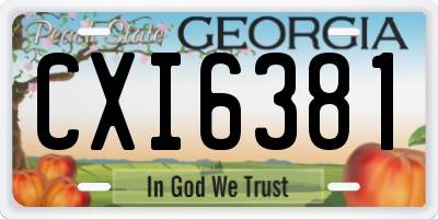 GA license plate CXI6381