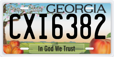 GA license plate CXI6382