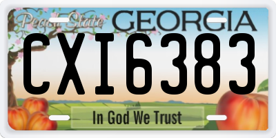 GA license plate CXI6383