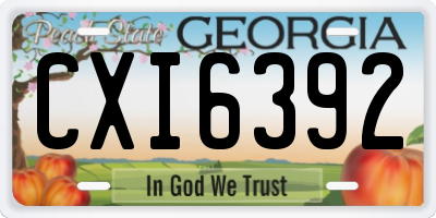 GA license plate CXI6392